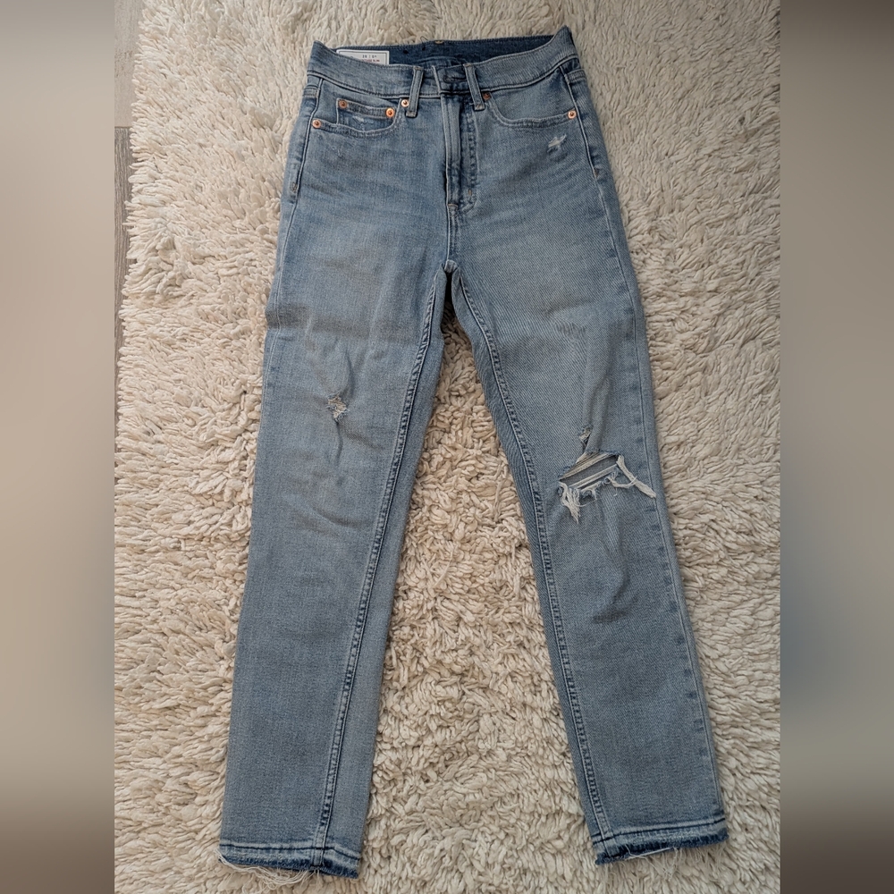 GAP Blue Skinny Jeans with Distressed Details